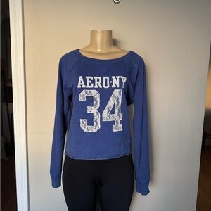 Aeropostale blue lace number pullover size medium